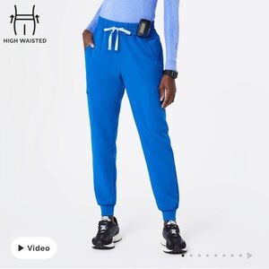Figs High Waisted Uman Relaxed Jogger Scrub Pants Royal Blue Small Womens